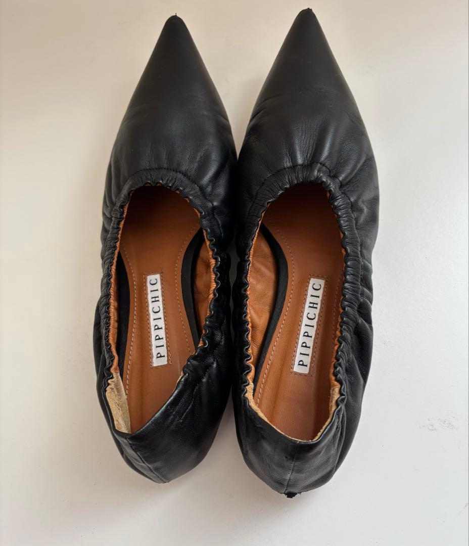 PIPPICHIC 36 1/2 ギャザーフラットパンプス