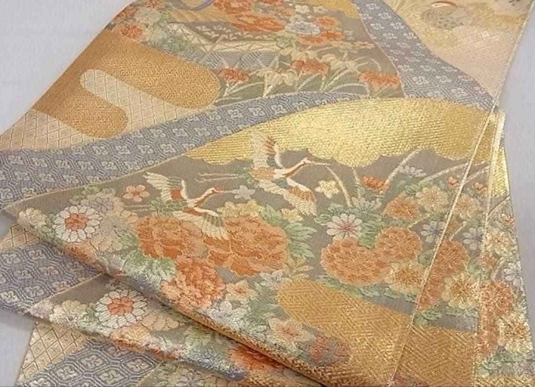 袋帯　ワンタッチ作り帯　マジックテープ　二重太鼓　付け帯【宝珠本佐賀錦　九百錦】