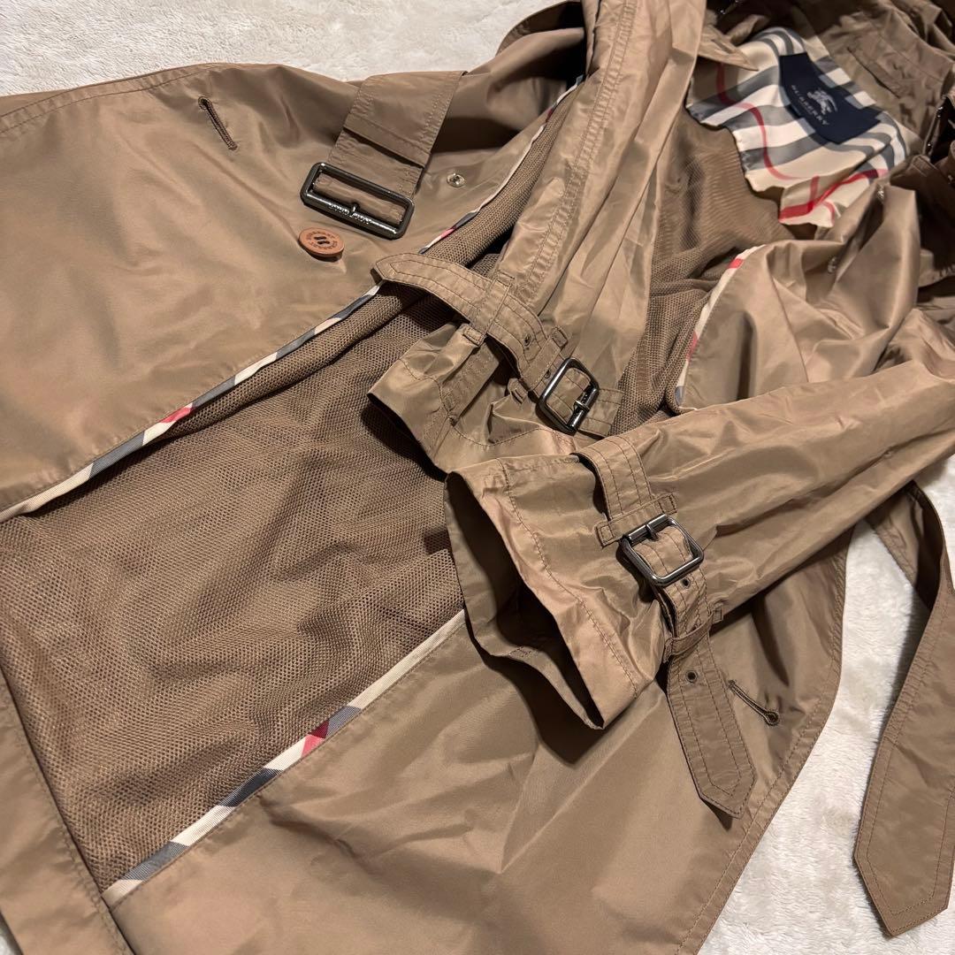 美品✨バーバリーロンドン　スプリングコート　トレンチ　ノバチェック　フード収納袋