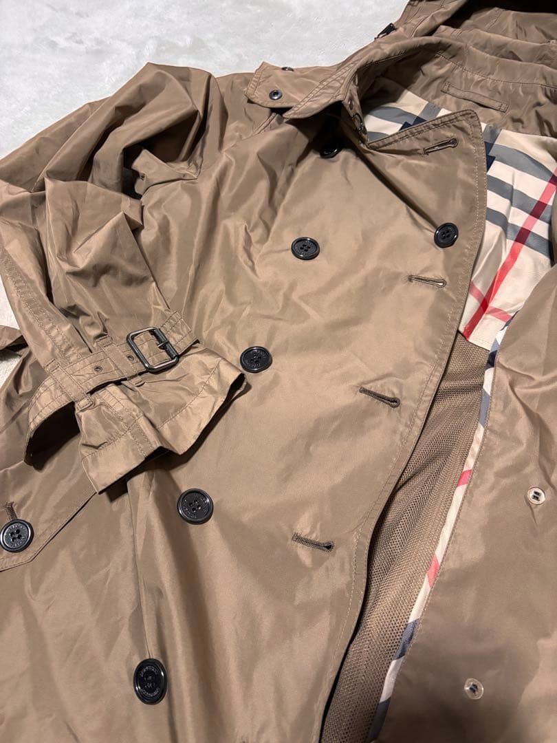 美品✨バーバリーロンドン　スプリングコート　トレンチ　ノバチェック　フード収納袋