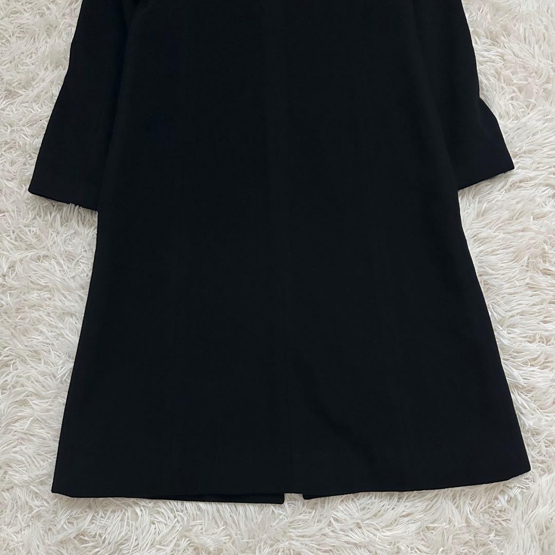 バーバリー カシミヤ混 ロング チェスターコート ノバチェック 黒 M