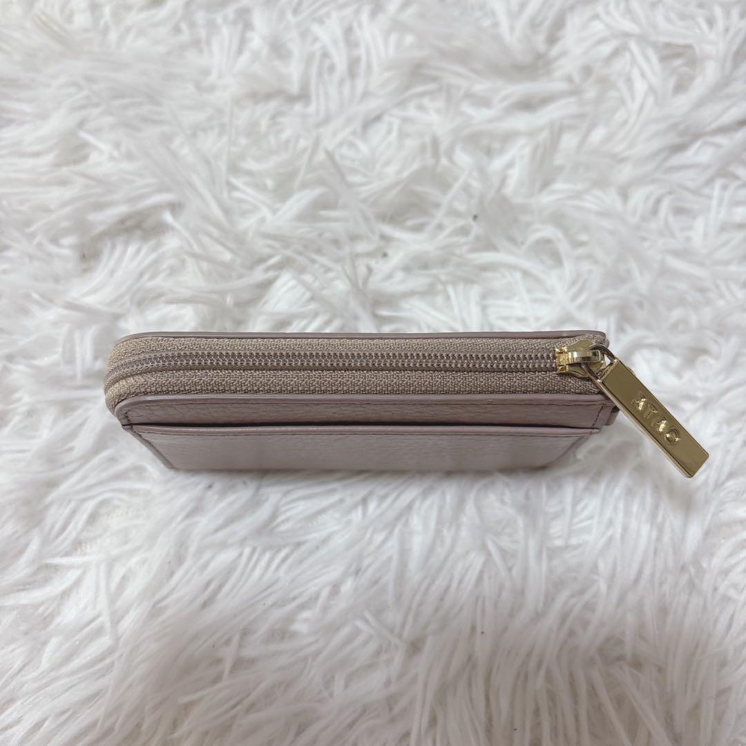 アタオ ケース　キーケース　レザー　シボ革　ピンク