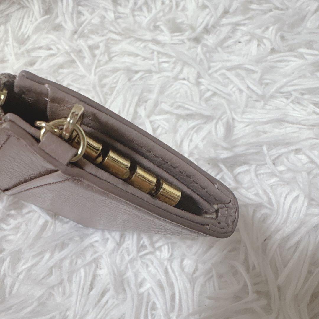 アタオ ケース　キーケース　レザー　シボ革　ピンク