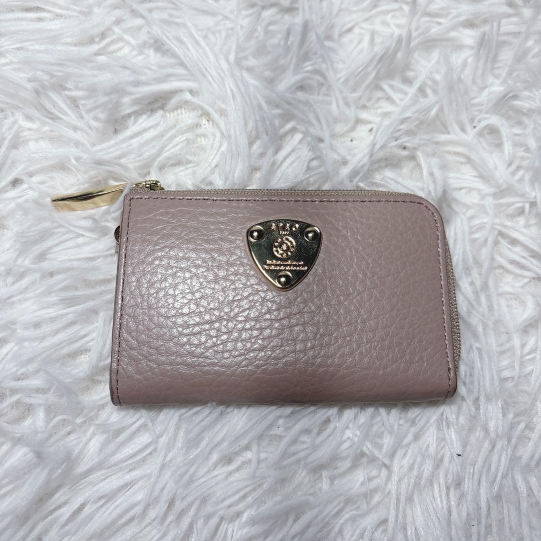 アタオ ケース　キーケース　レザー　シボ革　ピンク