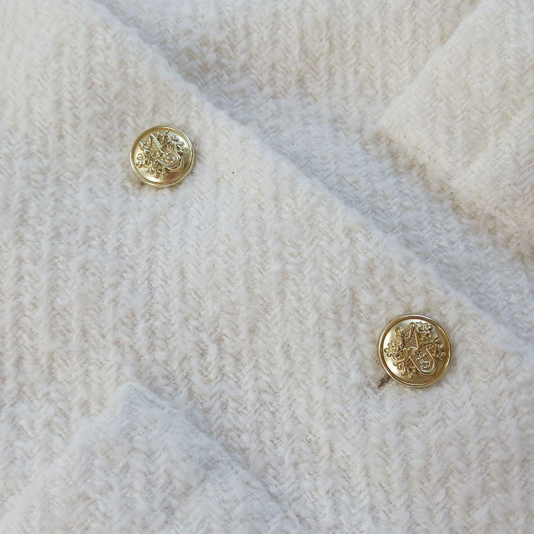 ラウンジドレス　ツイードノーカラージャケット　フリンジ　金ボタン　オーバーサイズ