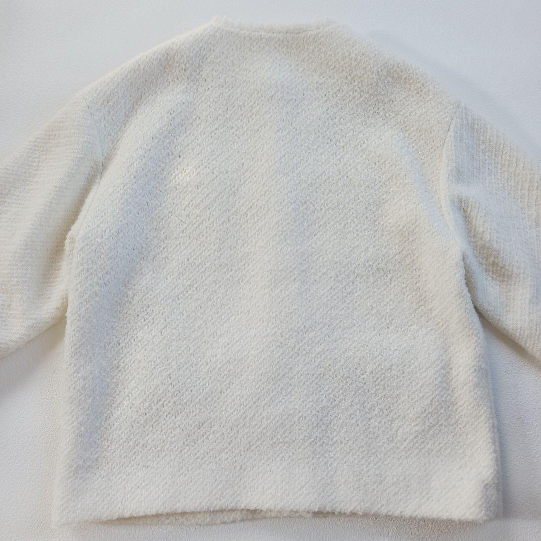 ラウンジドレス　ツイードノーカラージャケット　フリンジ　金ボタン　オーバーサイズ