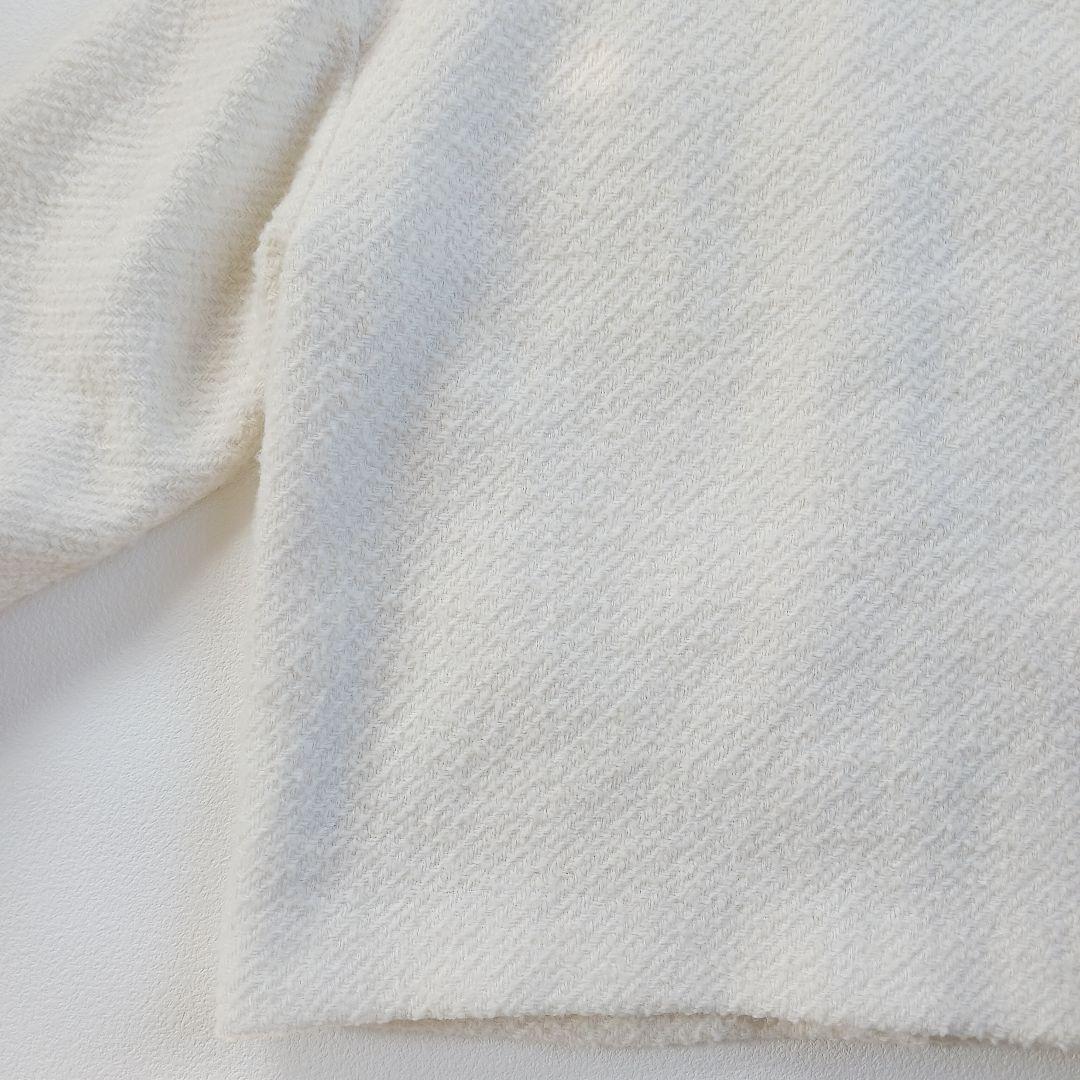 ラウンジドレス　ツイードノーカラージャケット　フリンジ　金ボタン　オーバーサイズ