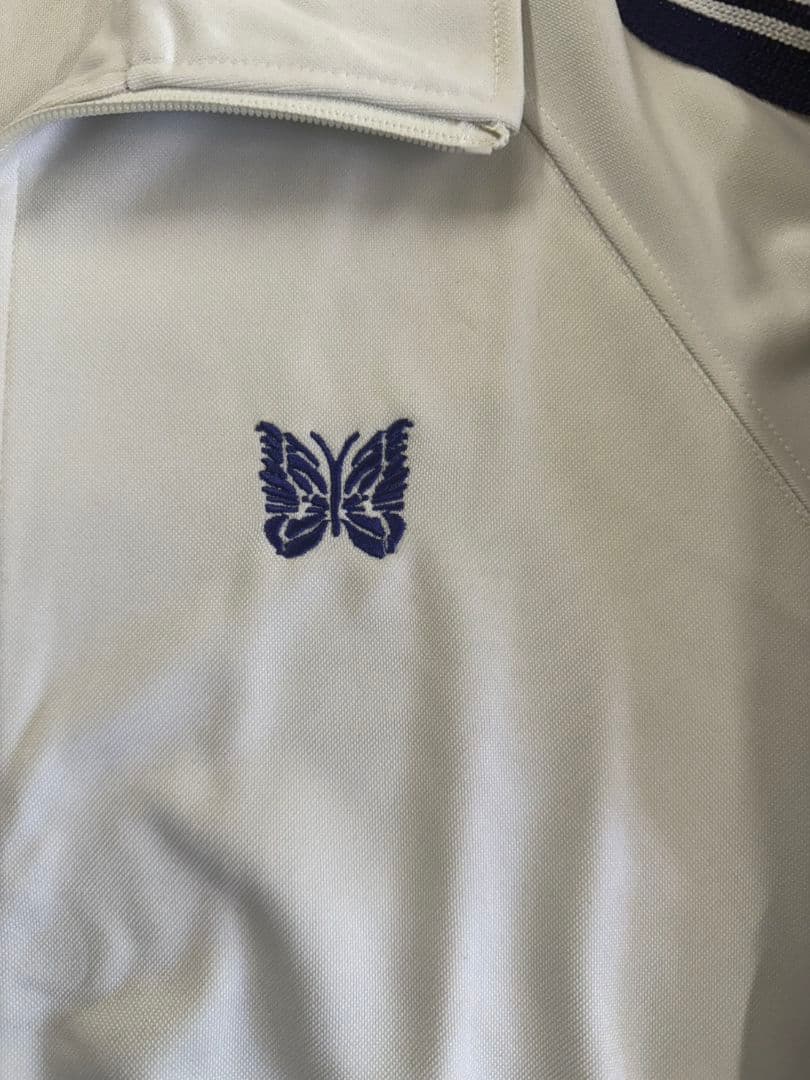 O*5様 ニードルス　ホワイト ストライプジャージ 蝶の刺繍