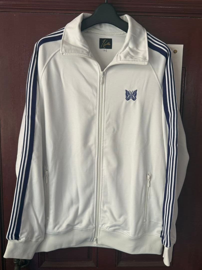 O*5様 ニードルス　ホワイト ストライプジャージ 蝶の刺繍