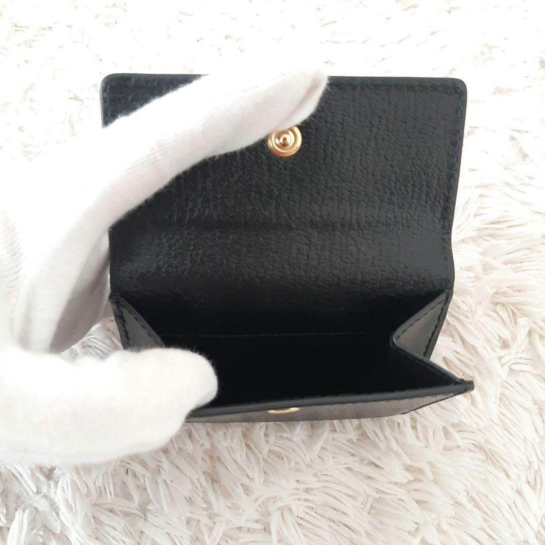 未使用品　ANYA HINDMARCH　アニヤハインドマーチ　三つ折り財布　黒