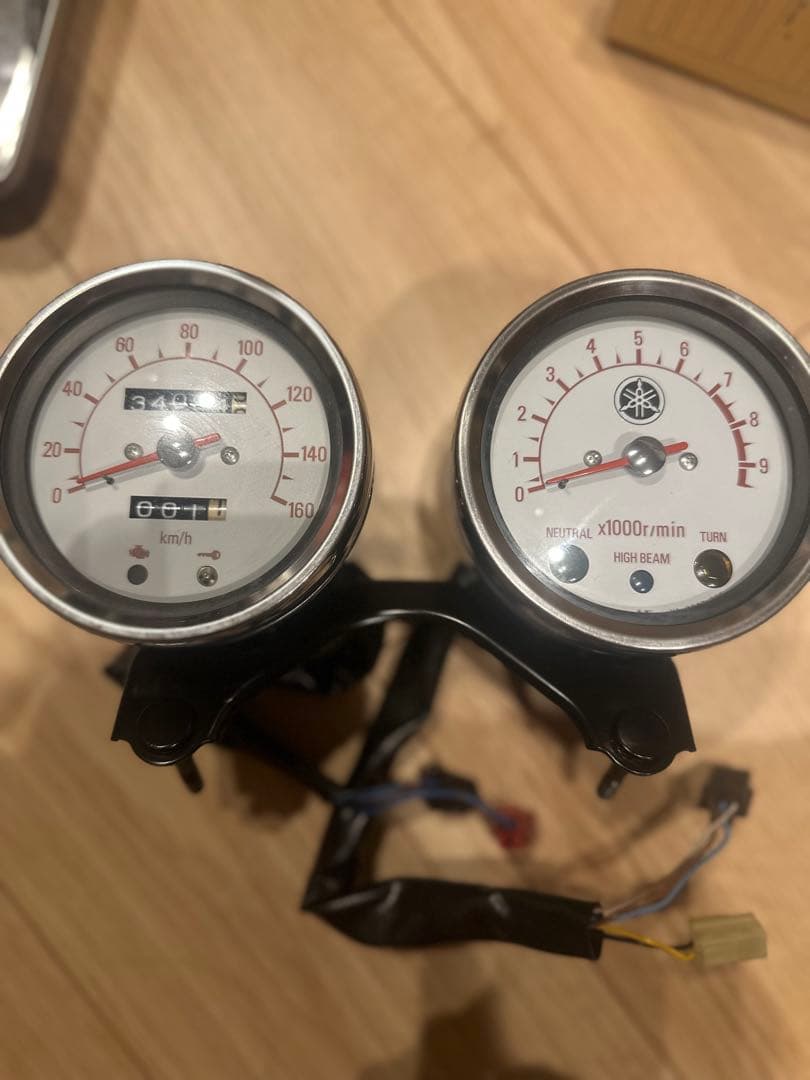 ヤマハ SR400 3型 RH01J スピードメーター タコメーターセット