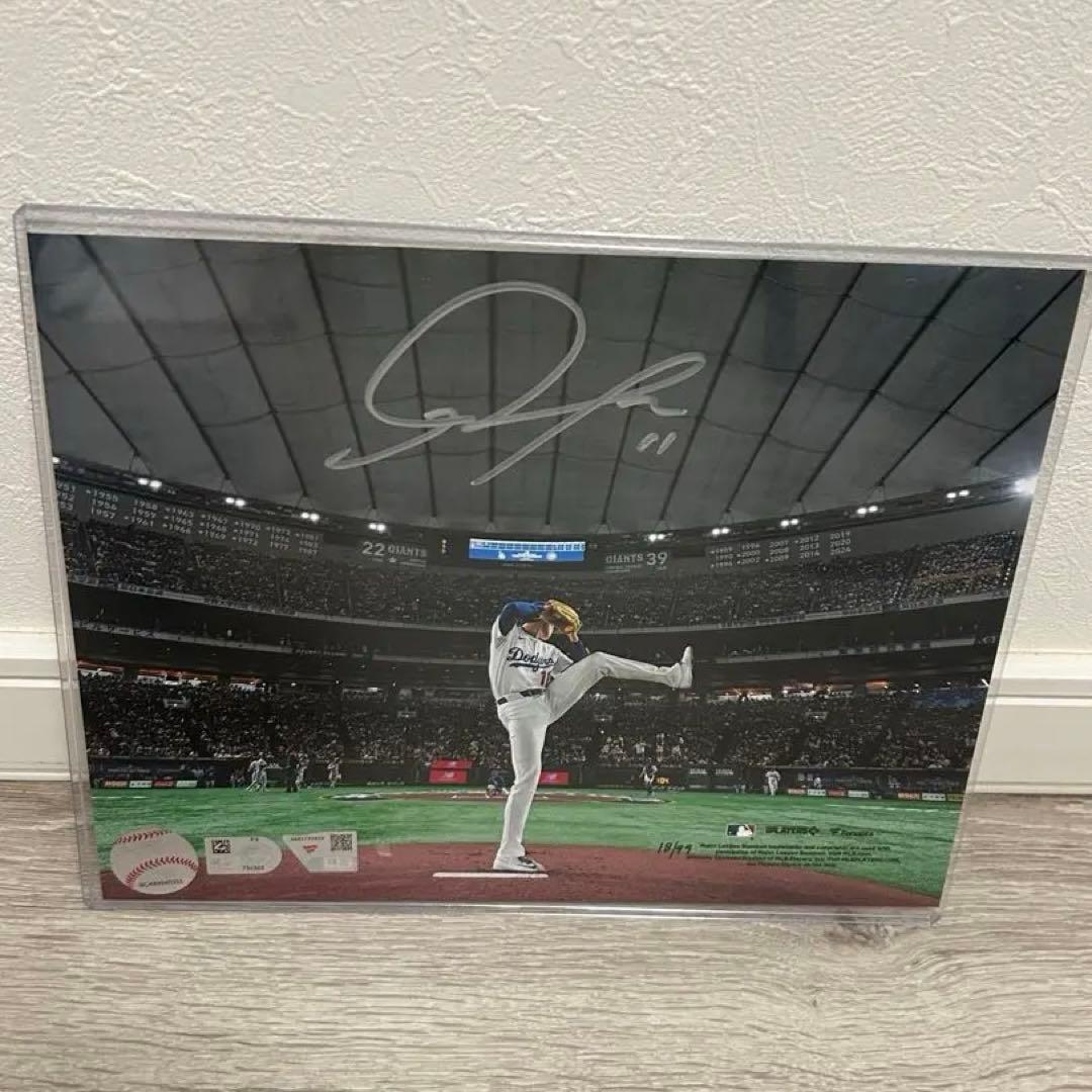 ドジャース 佐々木朗希サイン入り写真 限定版 18/99