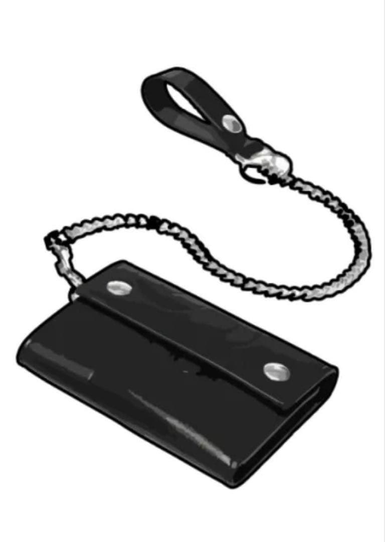 小物 supreme Leather Chain Wallet Black