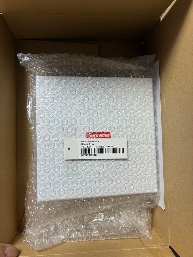 小物 supreme Leather Chain Wallet Black