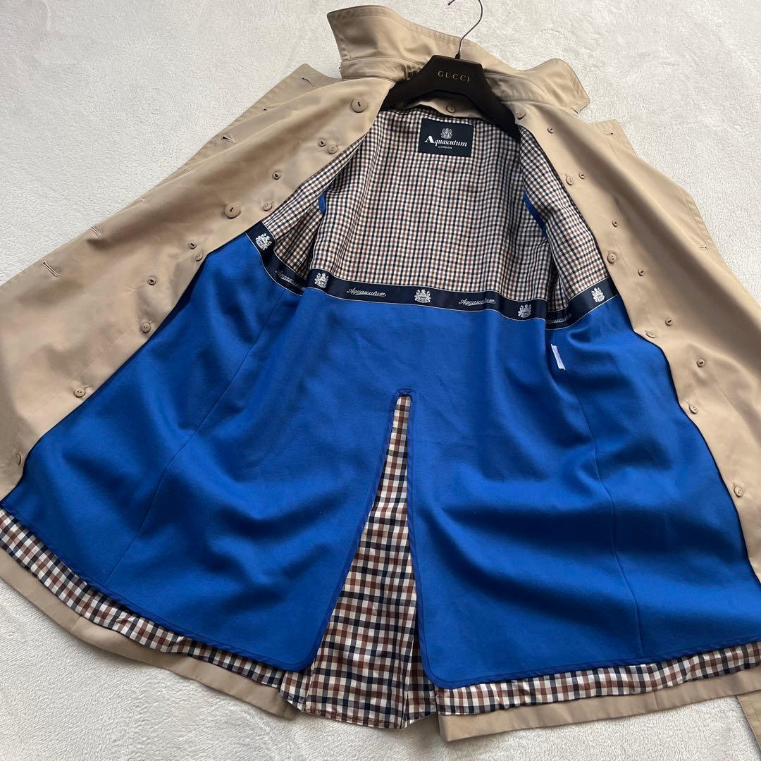 ★良品　アクアスキュータム　トレンチコート　ライナー　ベルト　ダブル　チェック