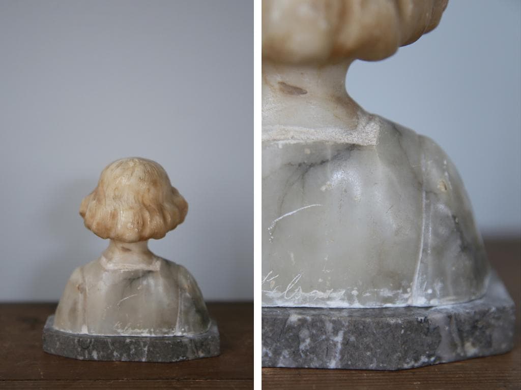 フランスアンティーク大理石製胸像/彫像/彫刻ペーパーウェイト(88-194-1)