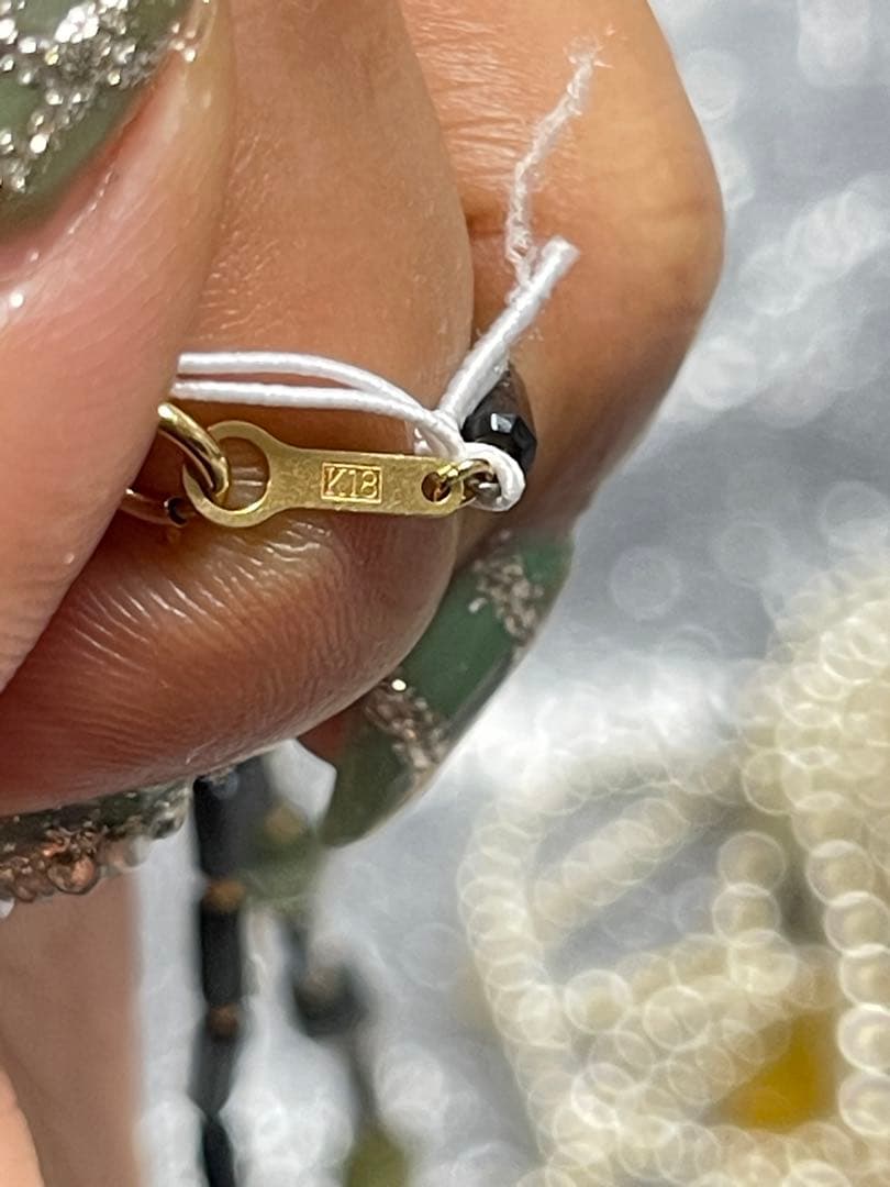 アクセサリーネックレスk18、天然トルマリン