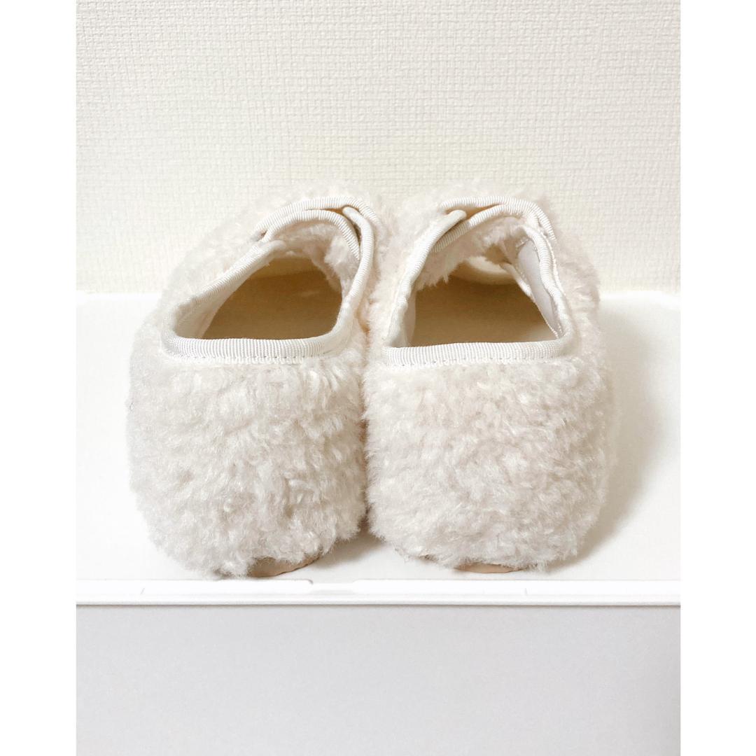 merry jenny 新品 ホワイト Mサイズ フェイクファーベルクロシューズ