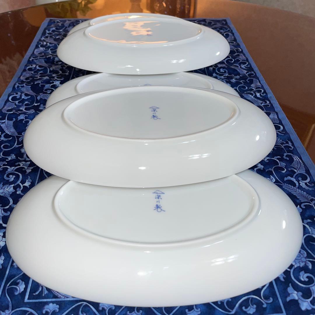 深川製磁　結び　竹楕円皿　大　5枚セット　未使用