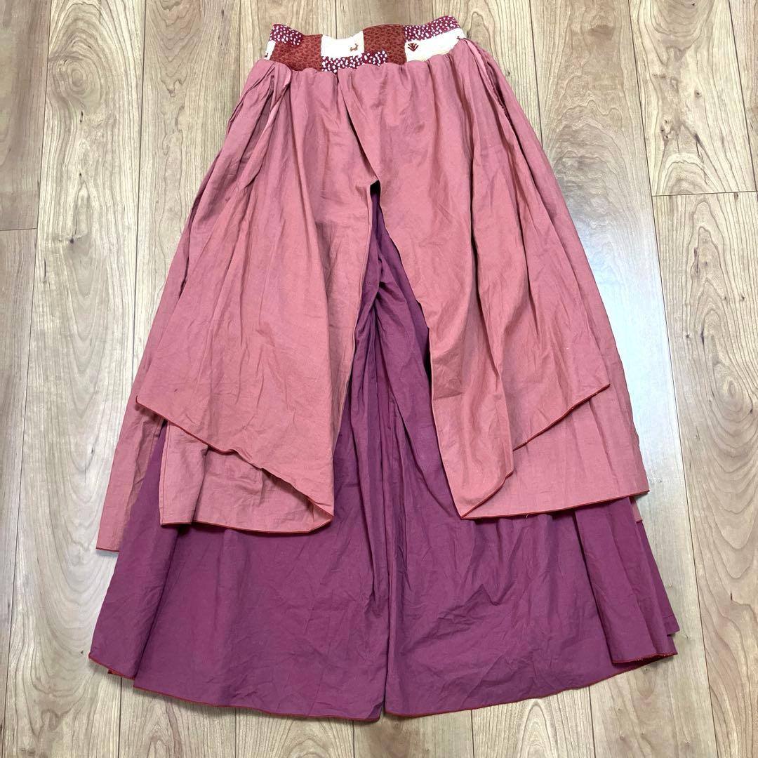 KAPITAL キャピタル ギャッベ オーロラ エプロン パンツ　1