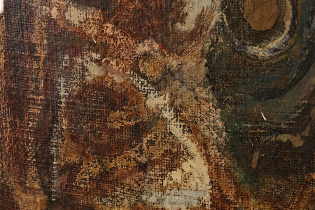 【模写】　藤田嗣治 「 猫 」　10号　油彩　サイン　タトウ　黄袋　BK094