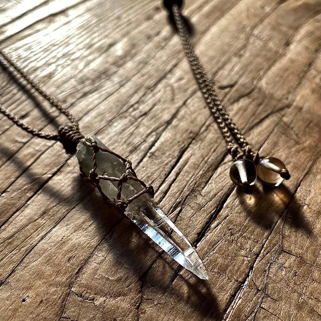 ヒマラヤ水晶 ガネッシュヒマール ＊ マクラメネックレス ペンダント 21