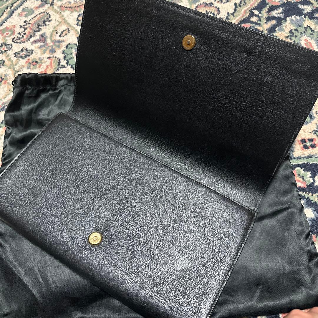 サンローラン　YSL 黒 レザークラッチバッグ