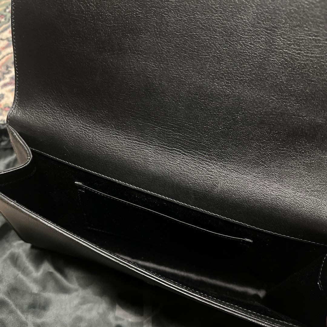 サンローラン　YSL 黒 レザークラッチバッグ