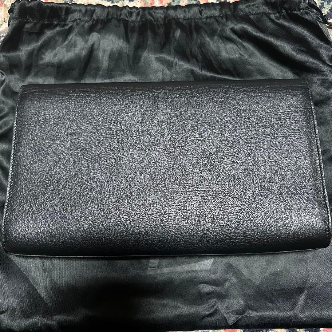 サンローラン　YSL 黒 レザークラッチバッグ