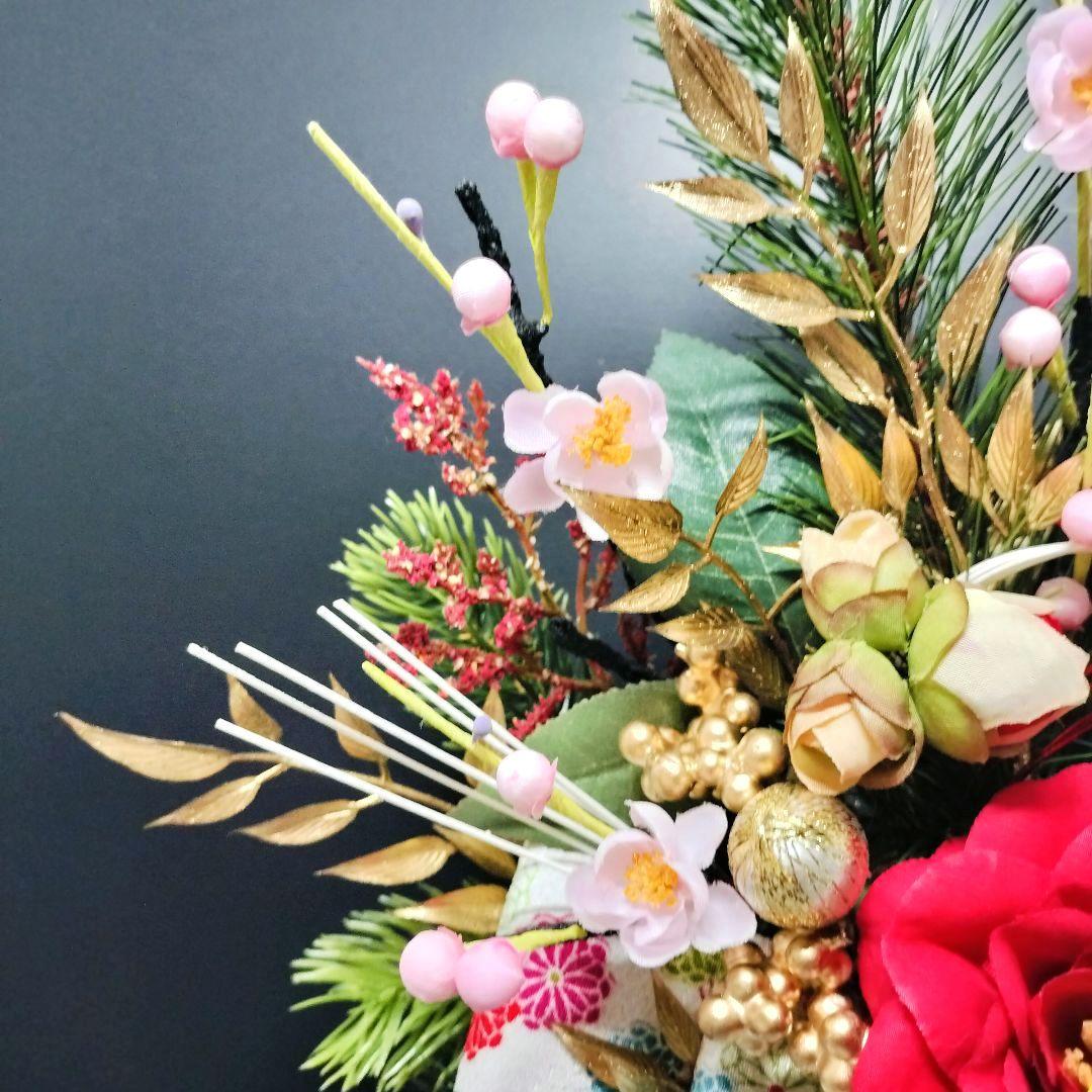 商品名【初羽】艶やか！❤️椿のお正月リース ＊フラワーリース