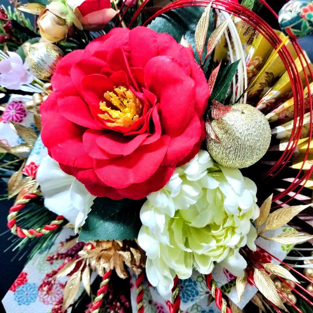 商品名【初羽】艶やか！❤️椿のお正月リース ＊フラワーリース
