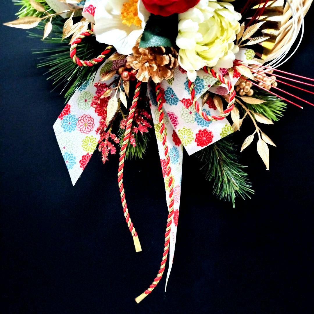 商品名【初羽】艶やか！❤️椿のお正月リース ＊フラワーリース