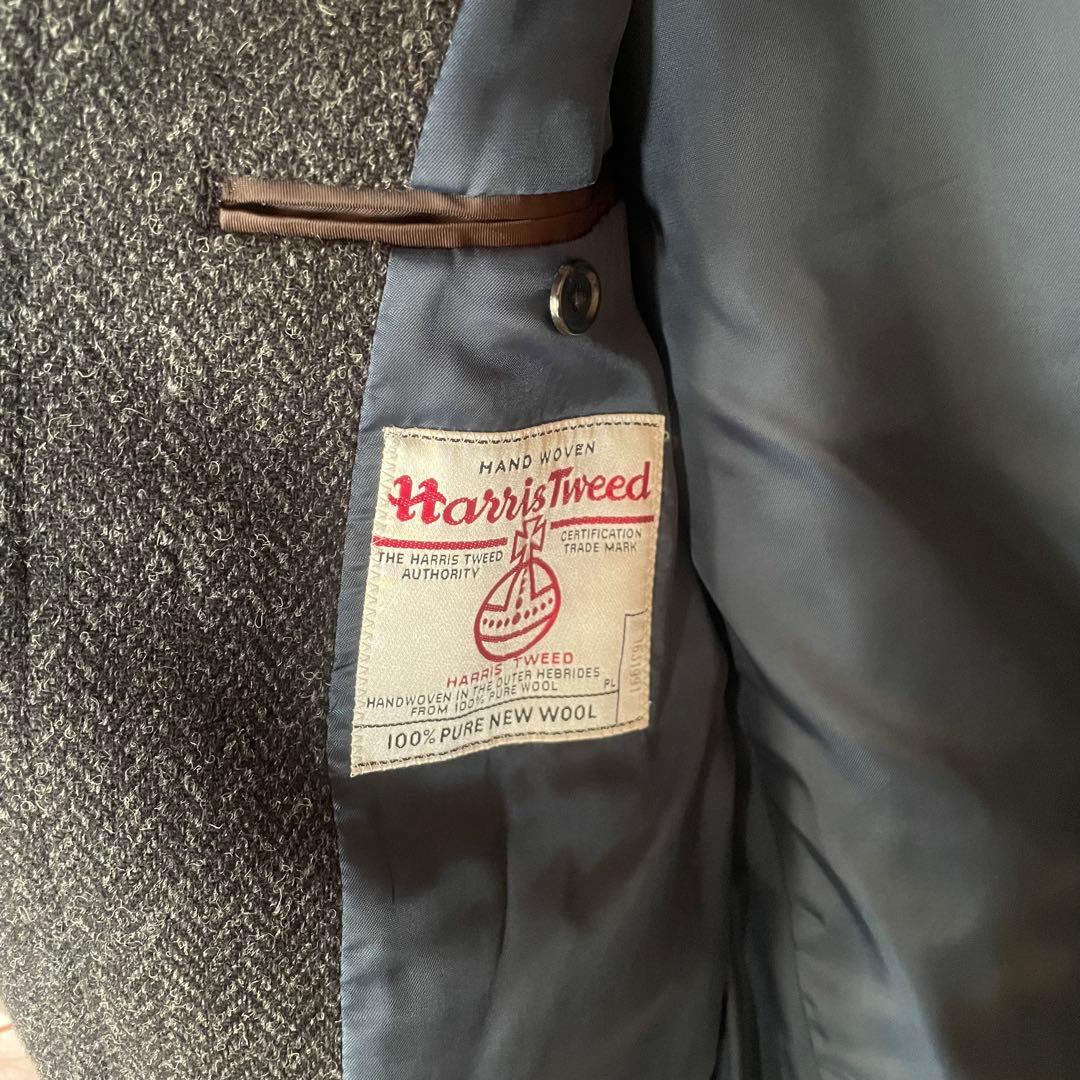 ⭐︎美品　スーツセレクト　Harris Tweed ダッフルコート グレー　M