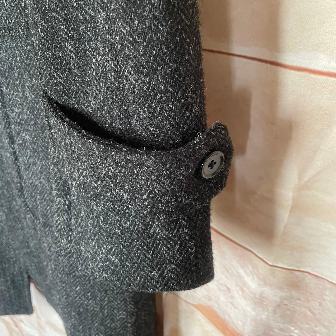 ⭐︎美品　スーツセレクト　Harris Tweed ダッフルコート グレー　M