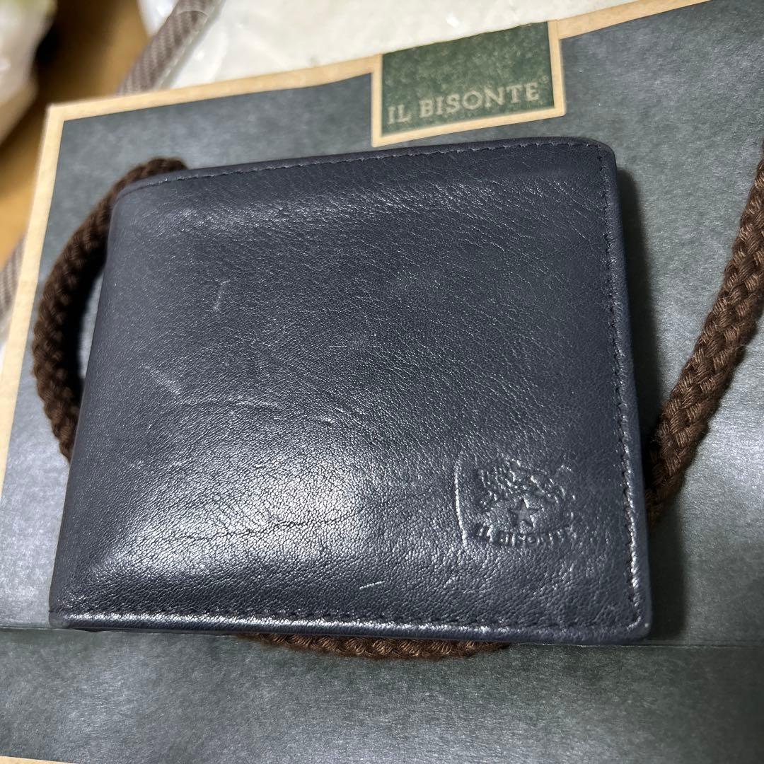 IL BISONTE 二つ折り財布 ダークブルー