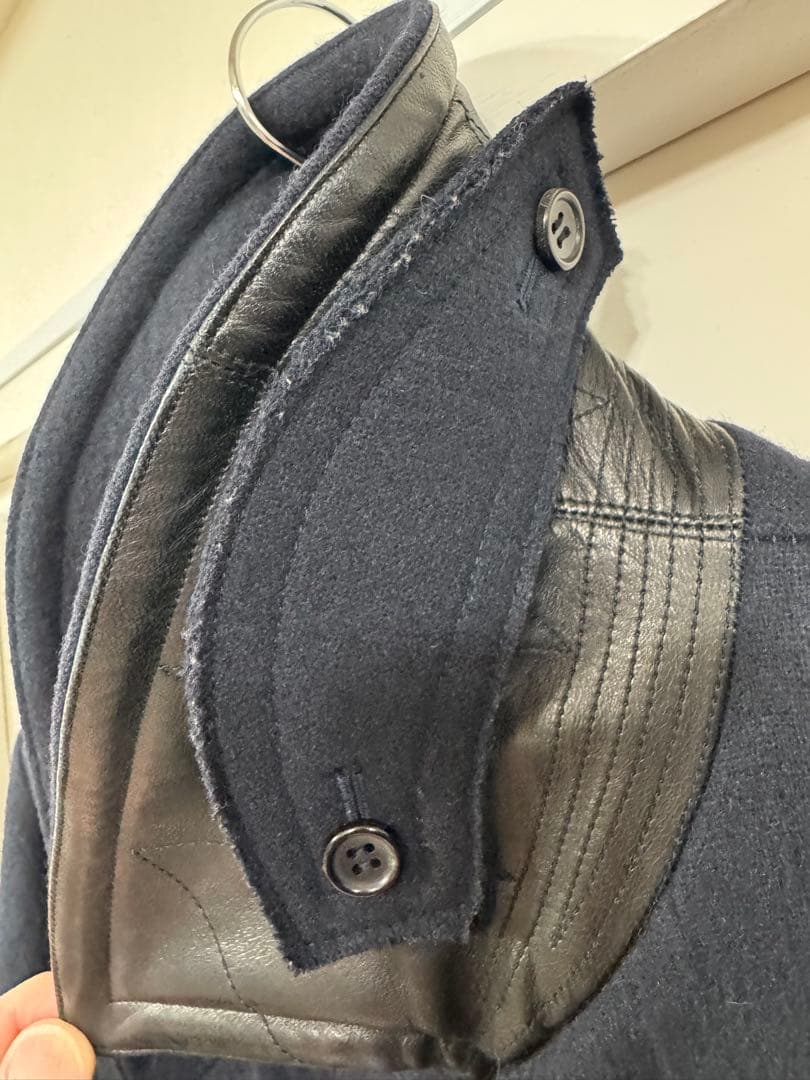 【ケイ】美品 ラグスマックレガー ロングPコート 襟裏レザー