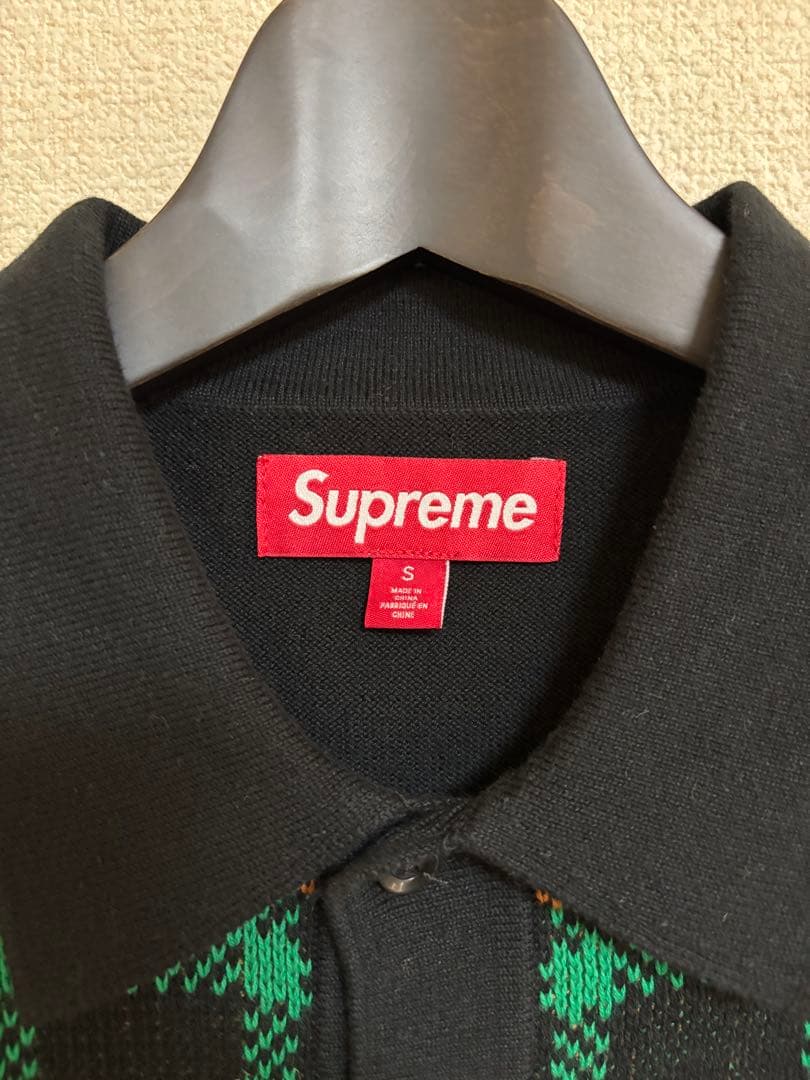 トップス Supreme Plaid Knit S/S Polo \"Black\"