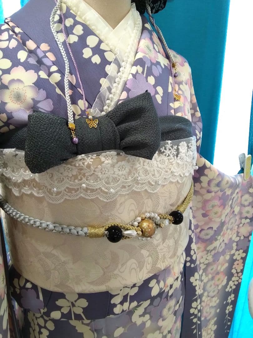 振袖フルセット、正絹京友禅、成人式、重ね衿、帯揚げ帯締め、京袋帯、長襦袢