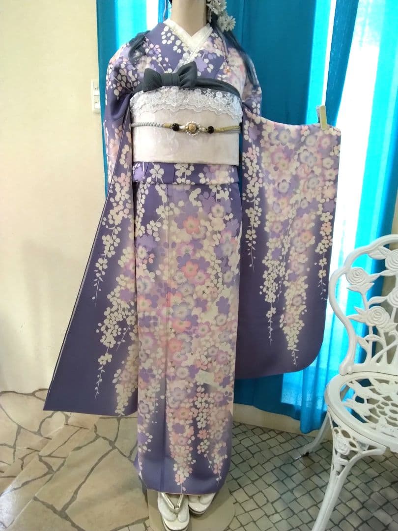 振袖フルセット、正絹京友禅、成人式、重ね衿、帯揚げ帯締め、京袋帯、長襦袢