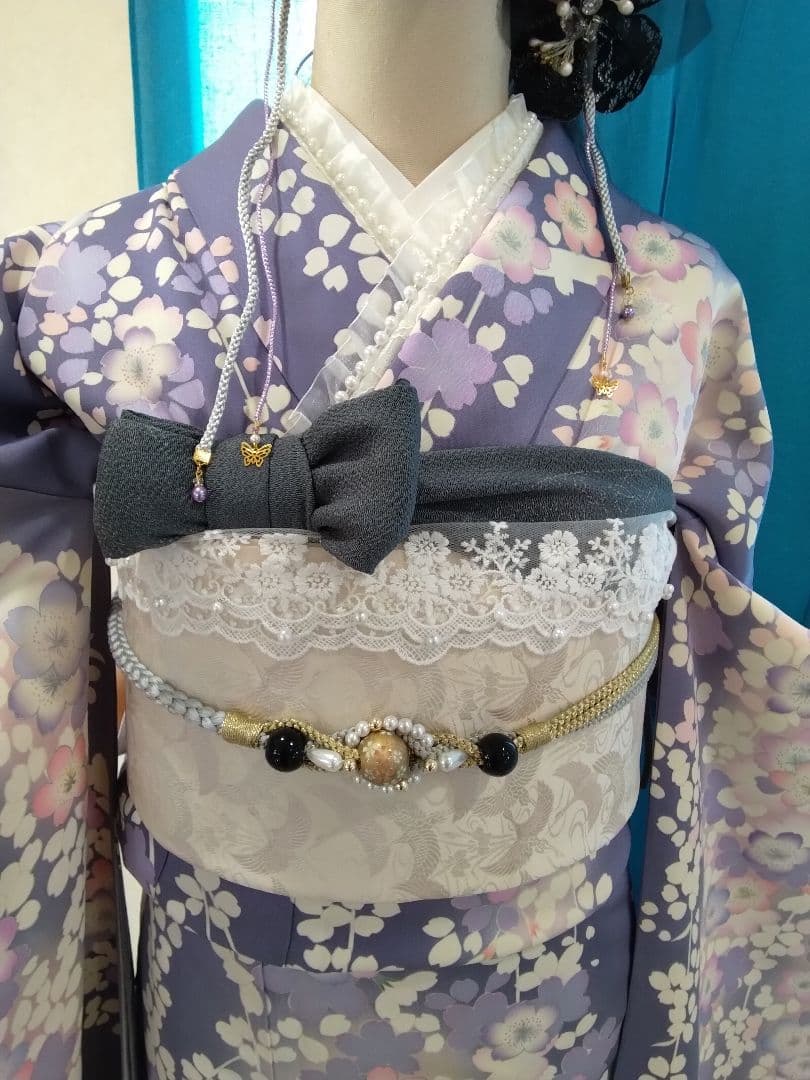 振袖フルセット、正絹京友禅、成人式、重ね衿、帯揚げ帯締め、京袋帯、長襦袢