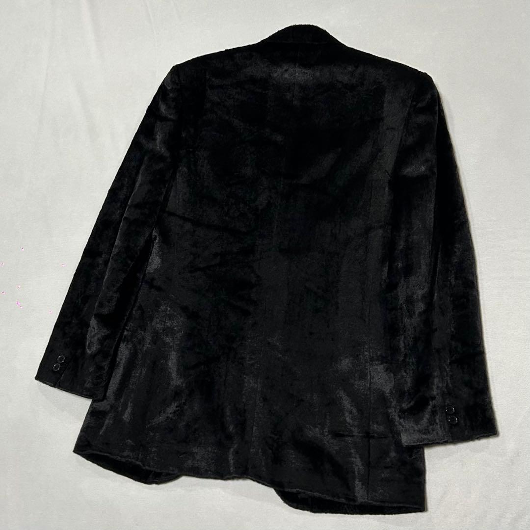 90s ベロア セットアップ テーラードジャケット スラックス レーヨン 光沢