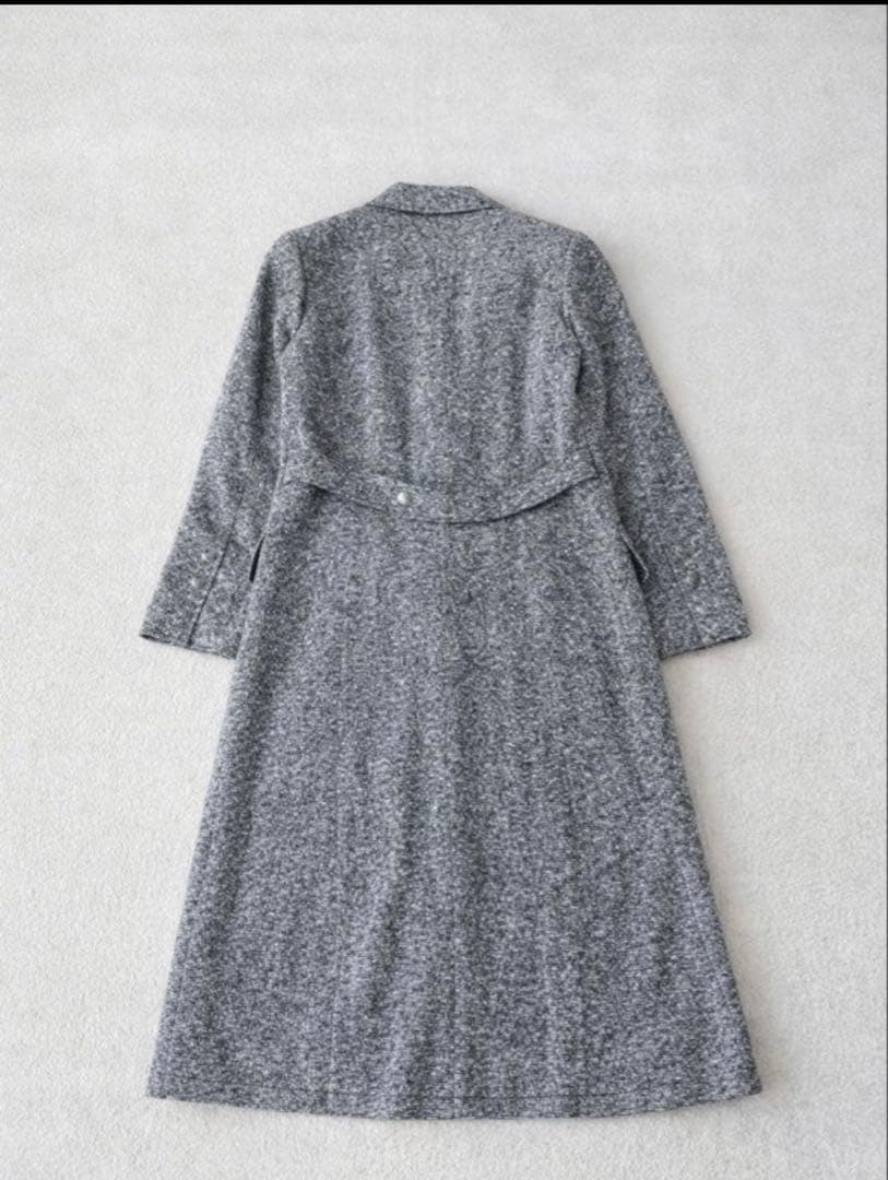 ルネ Rene TISSUE社製ツイードロングコートグレー 冬SIZE11L相当