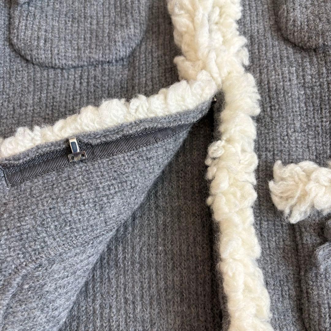 美品 エポカ ノーカラージャケット 40　EPOCA カーディガン グレー