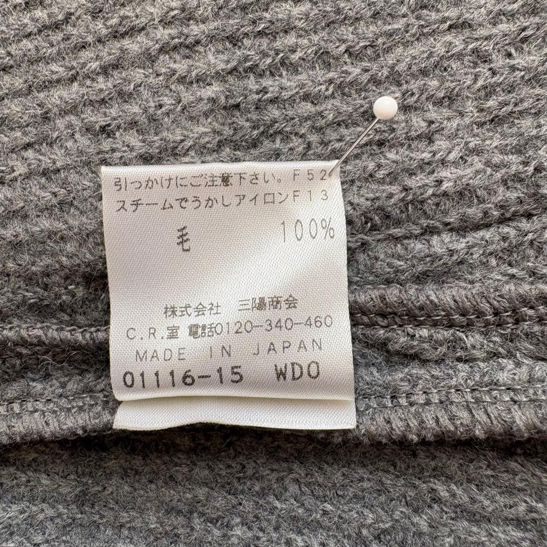 美品 エポカ ノーカラージャケット 40　EPOCA カーディガン グレー