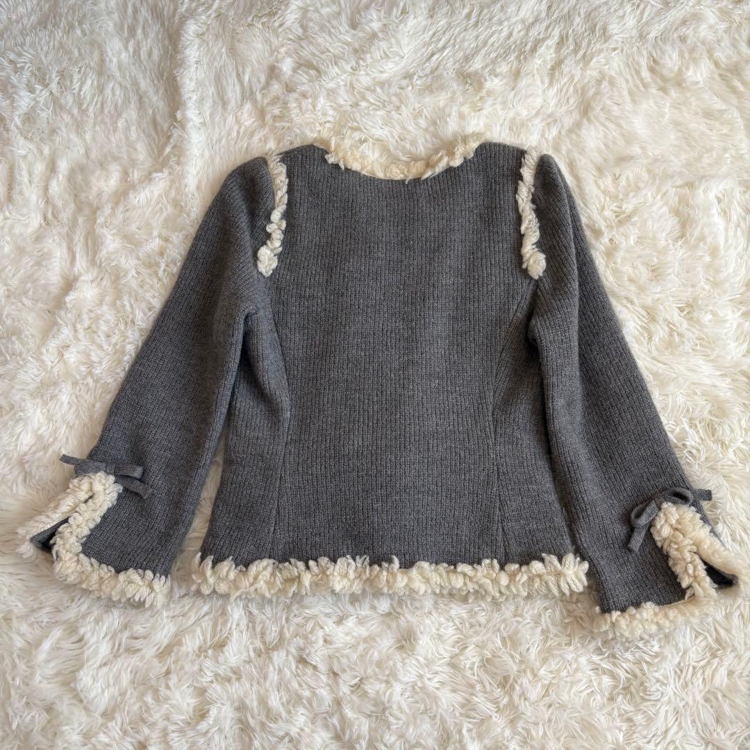 美品 エポカ ノーカラージャケット 40　EPOCA カーディガン グレー