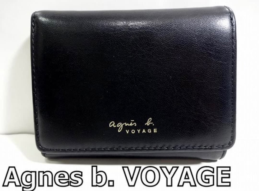 新品！本物アニエスベー Agnes b. レザー コンパクト 三つ折り 財布