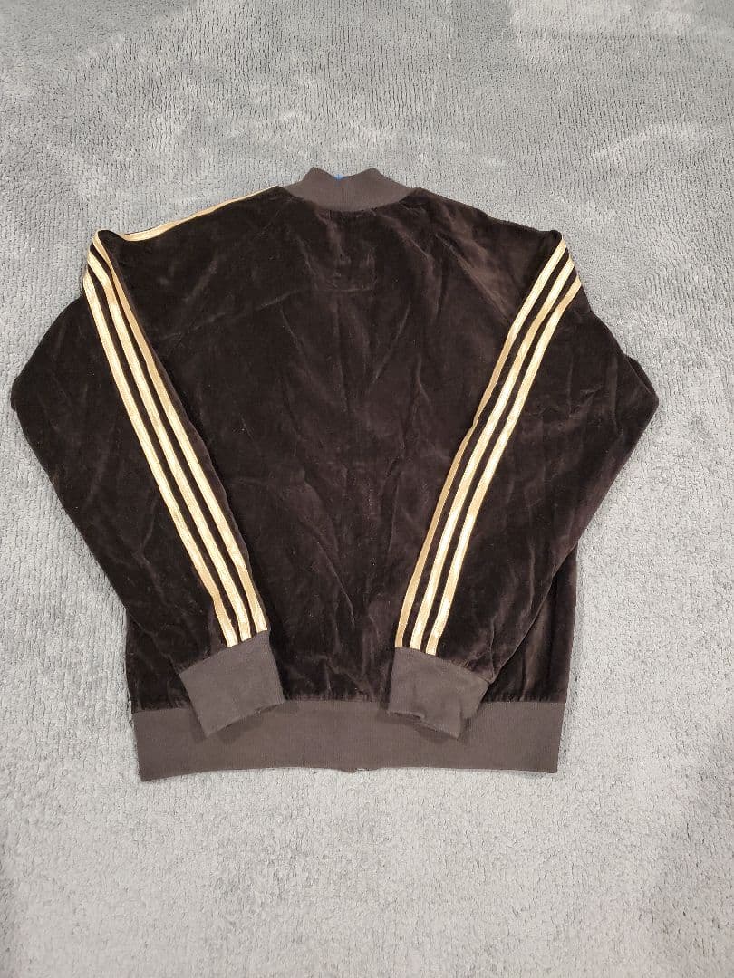 adidas アディダス ベロア トラックジャケット ブラウン×ゴールド