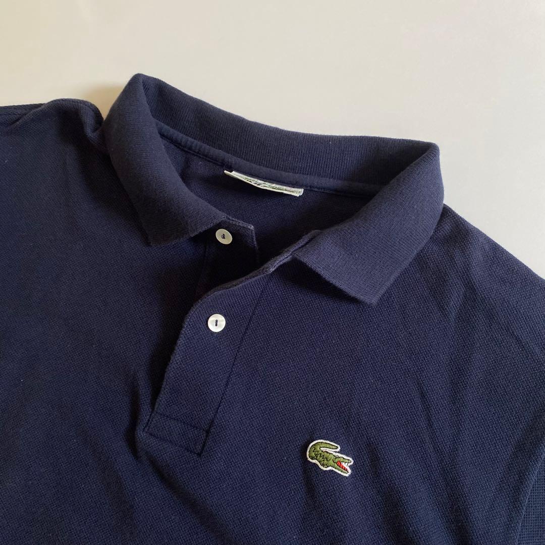 70s 80s フランス製 ラコステ ポロシャツ フレンチラコステ ネイビー