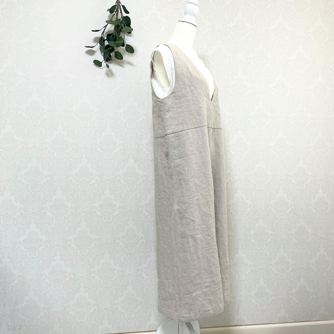 新品タグ付き 中川政七商店 厚手麻のサロペット ベージュ