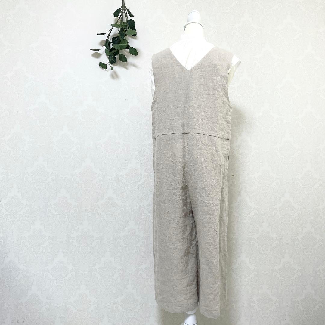 新品タグ付き 中川政七商店 厚手麻のサロペット ベージュ